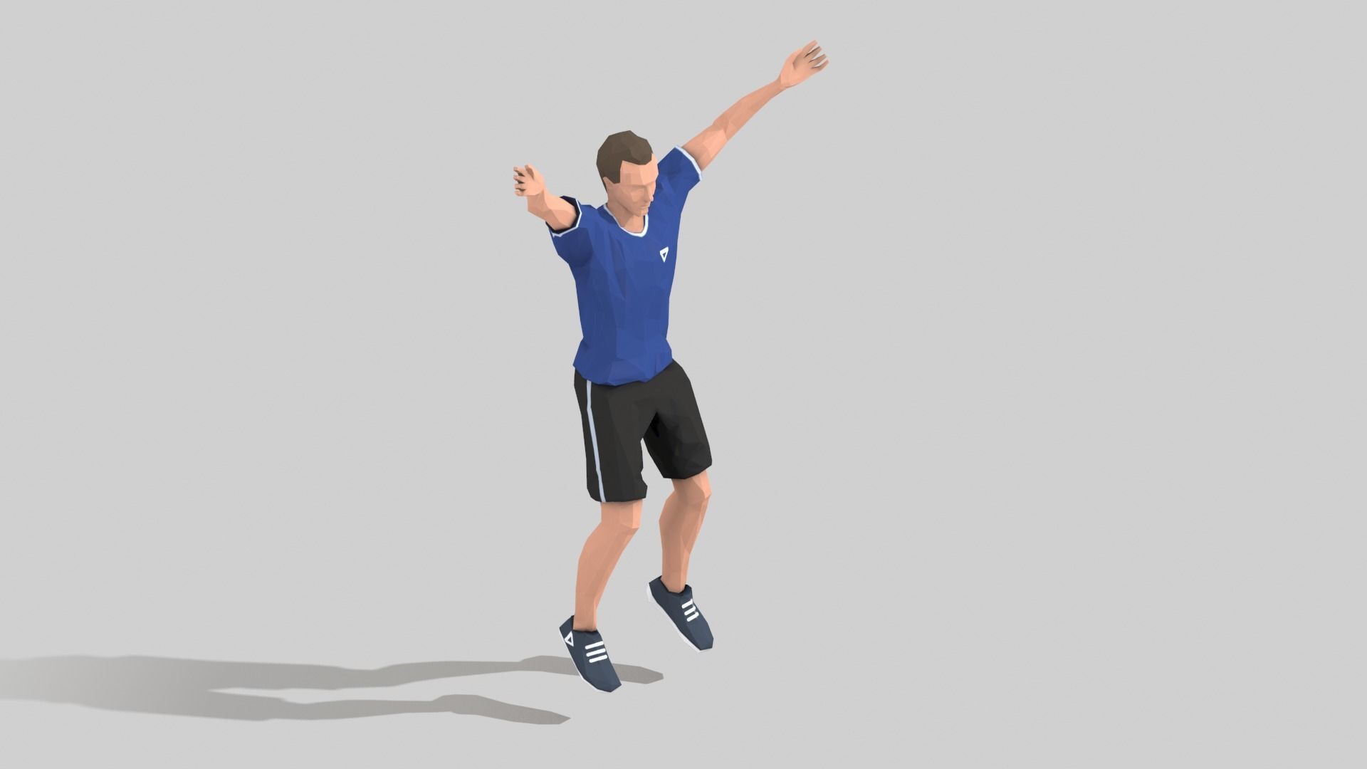 Jumping Jacks  Exercise Man Animation Low-poly 3D model_7