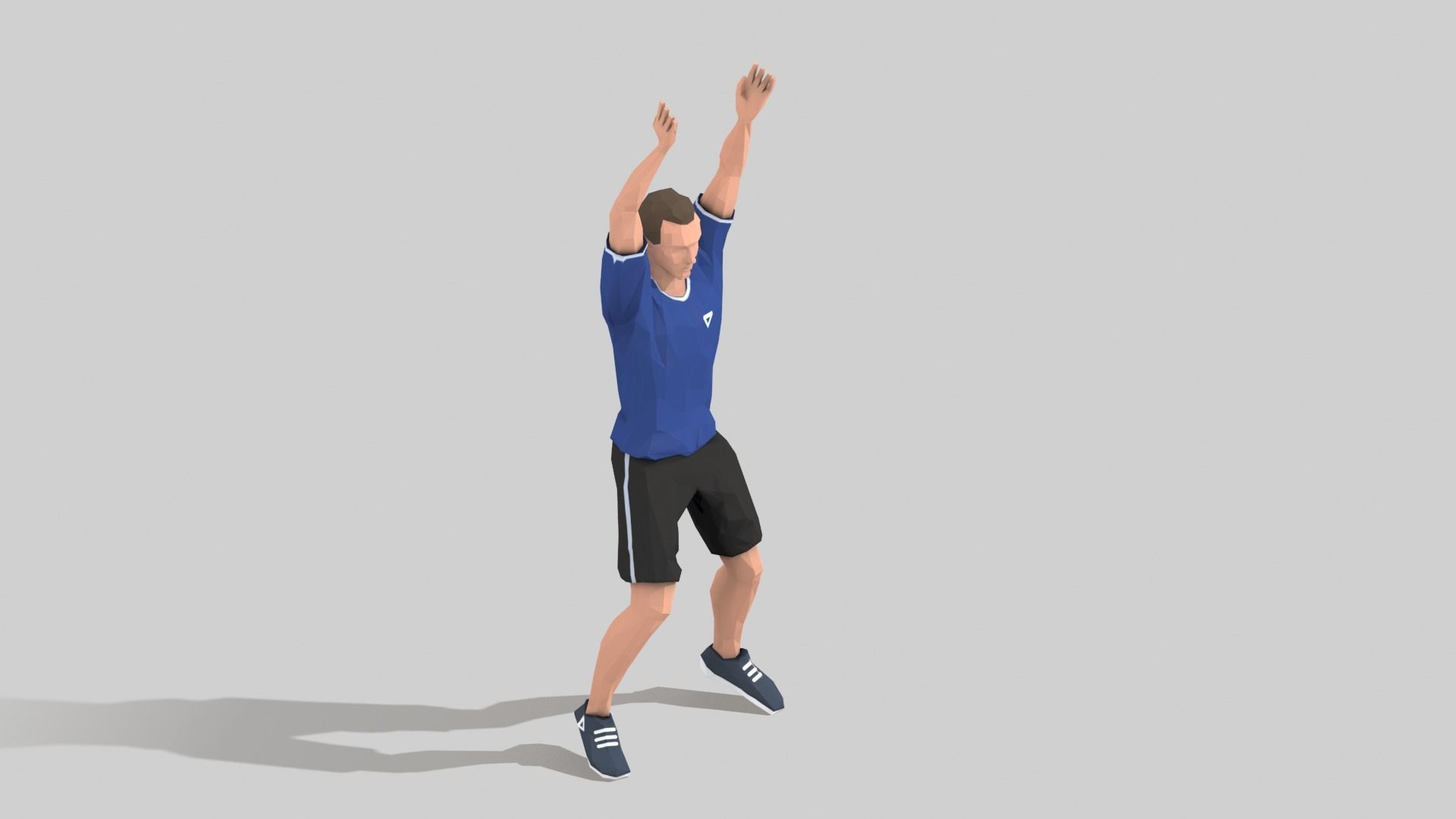 Jumping Jacks  Exercise Man Animation Low-poly 3D model_8