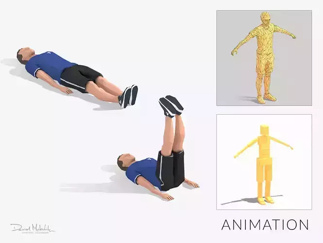 Leg Raiser  Exercise Man Animation