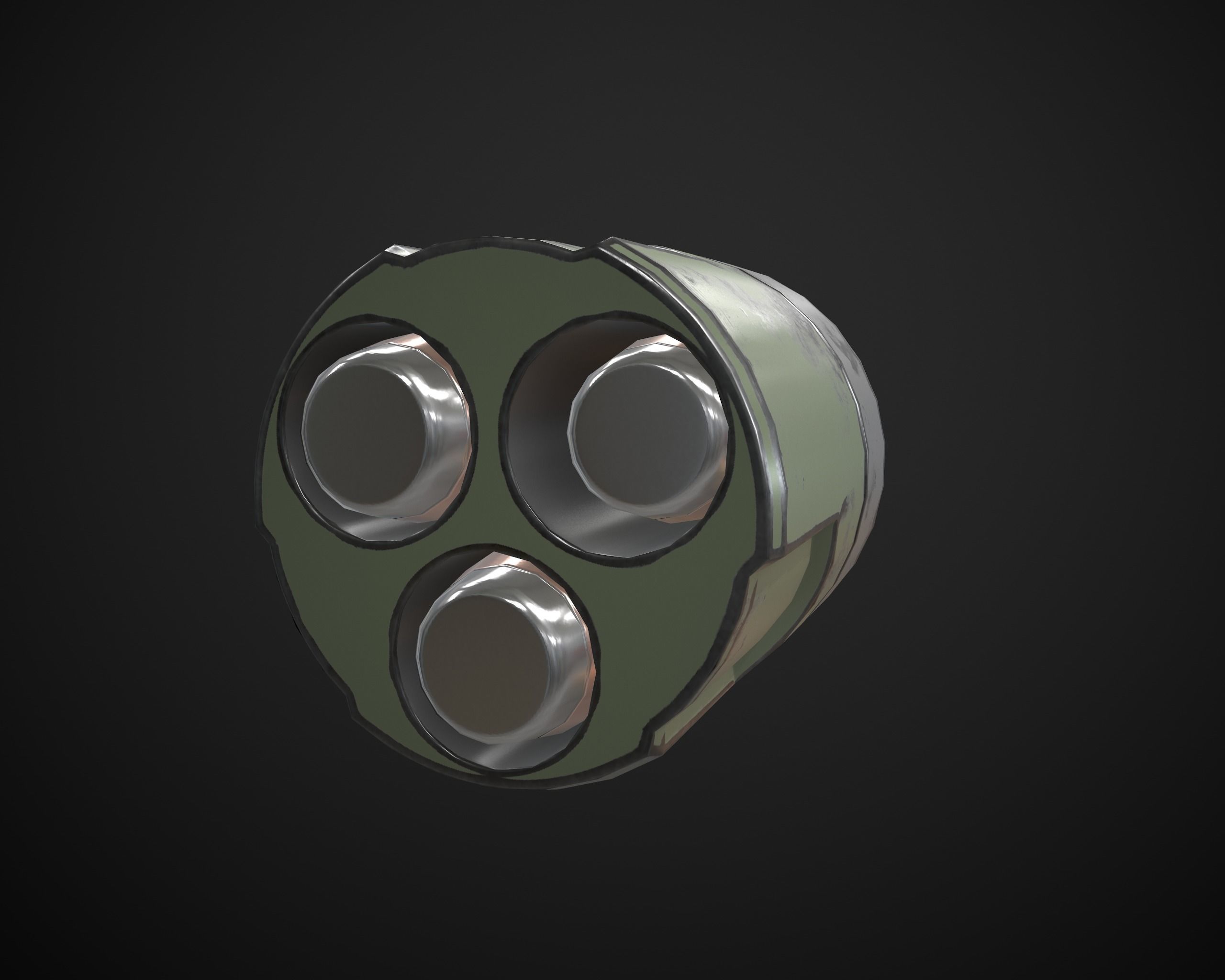 Sci-Fi Revolver Low-poly 3D model_14