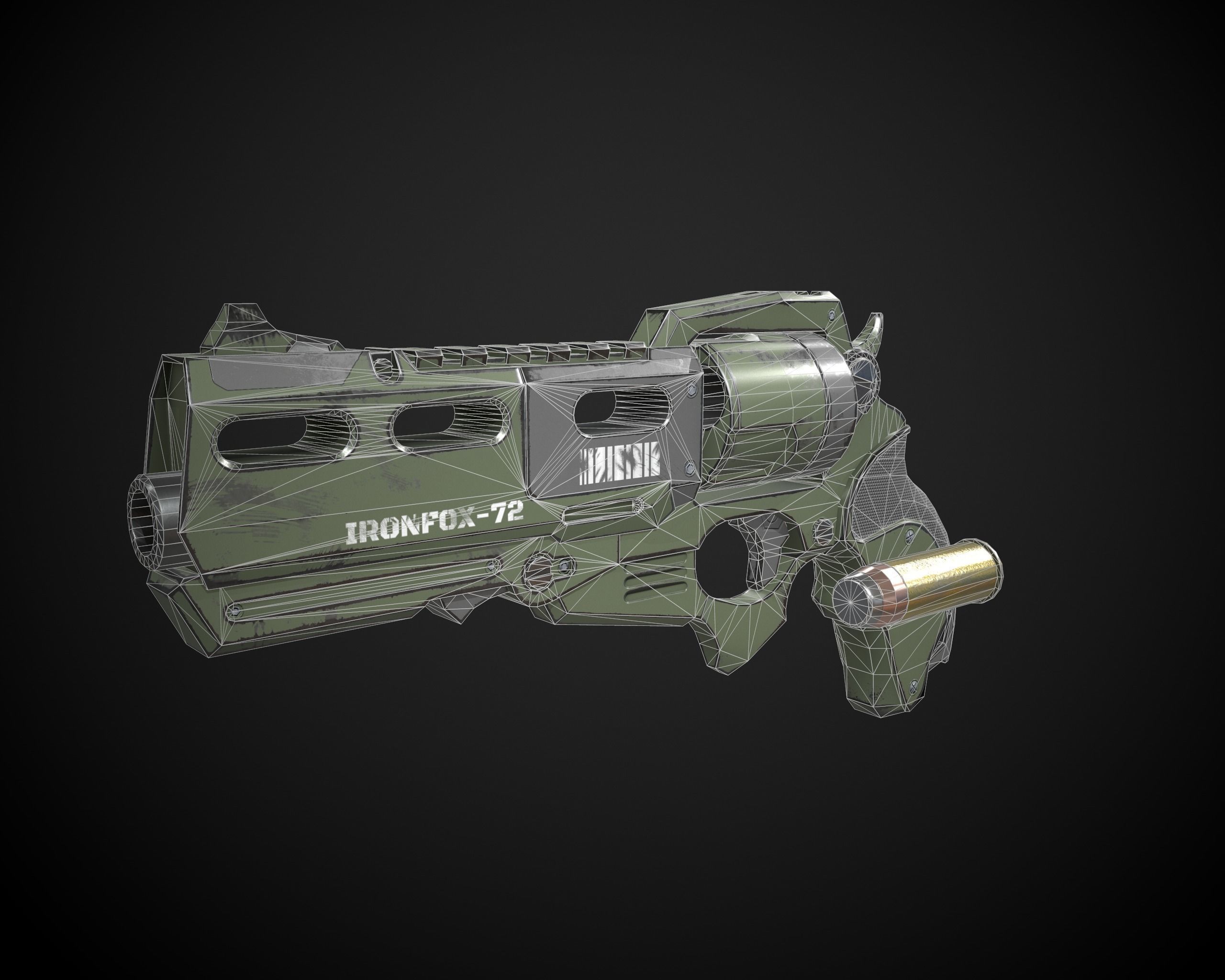 Sci-Fi Revolver Low-poly 3D model_2