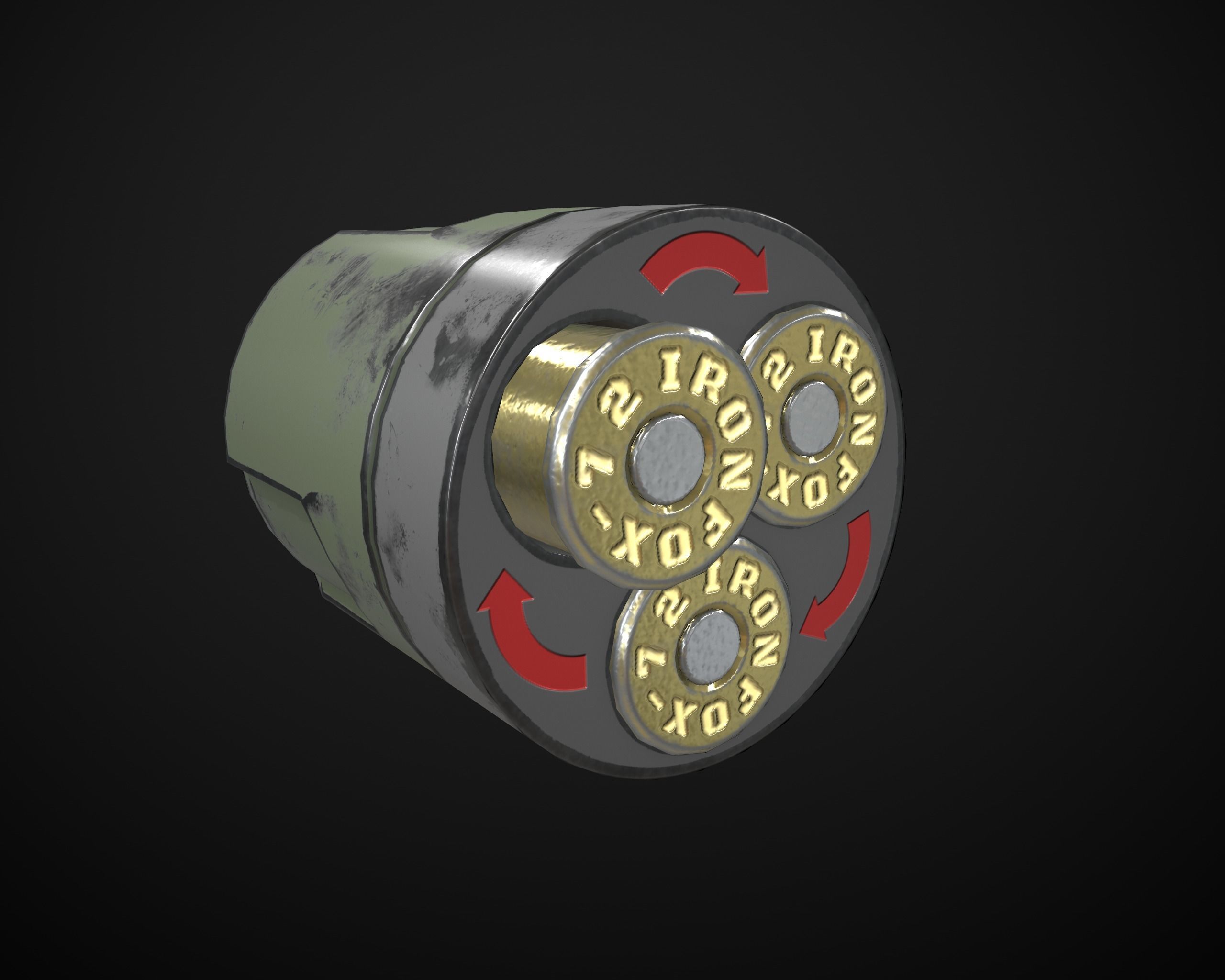 Sci-Fi Revolver Low-poly 3D model_13