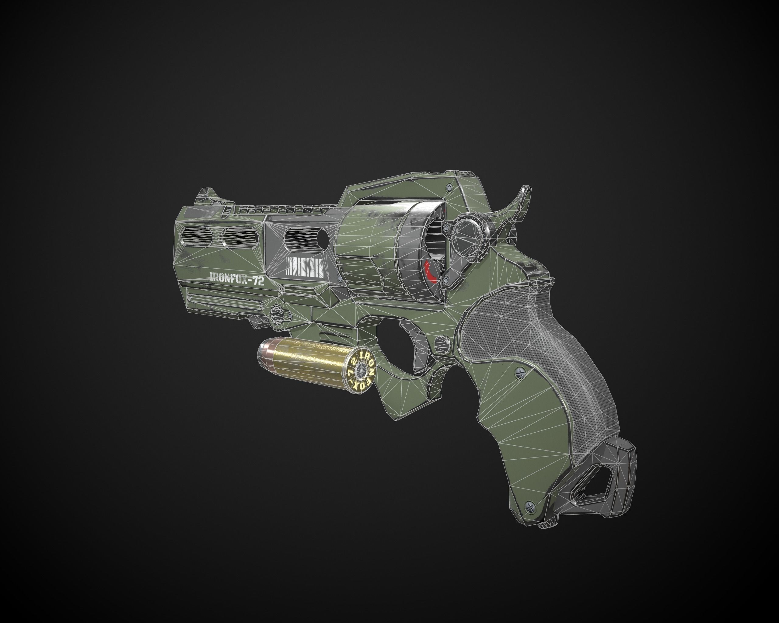 Sci-Fi Revolver Low-poly 3D model_3