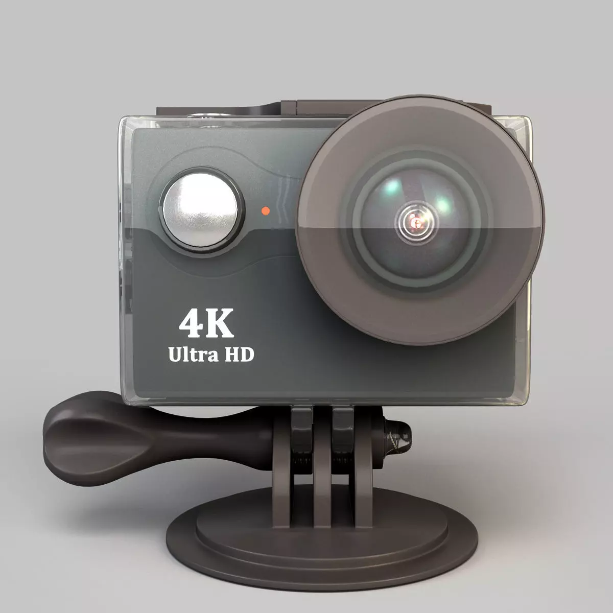 Action camera in a protective box Low-poly 3D model_0
