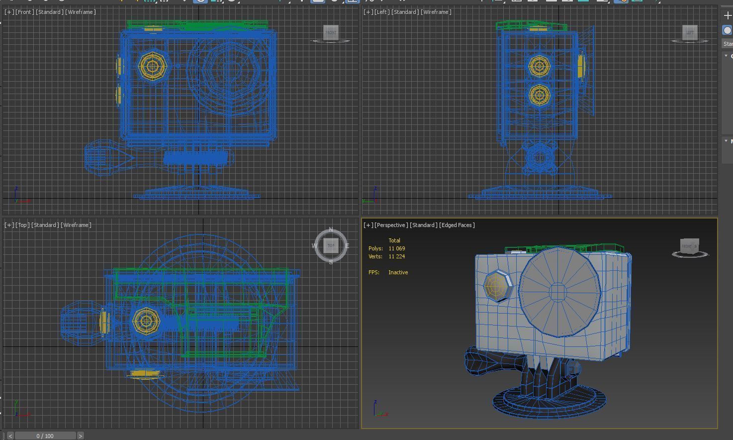 Action camera in a protective box Low-poly 3D model_7