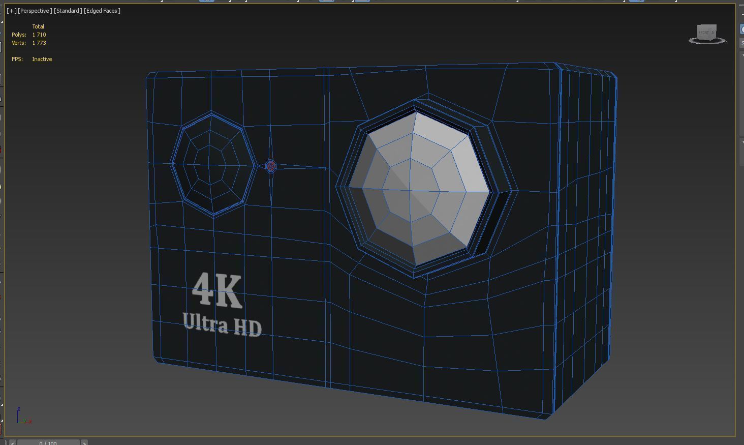 Action camera in a protective box Low-poly 3D model_8
