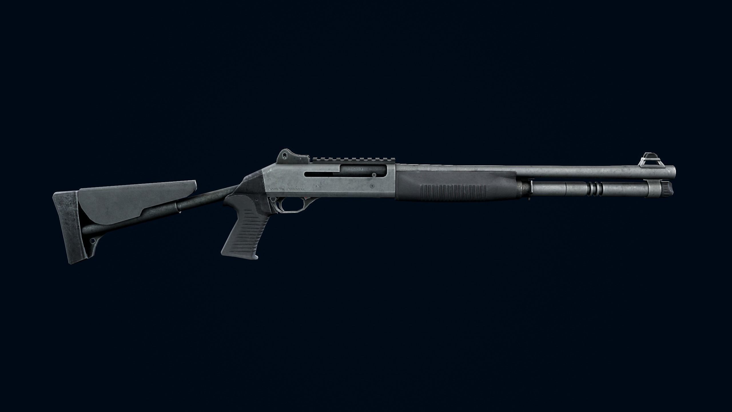 Benelli M4 Low-poly 3D model_14