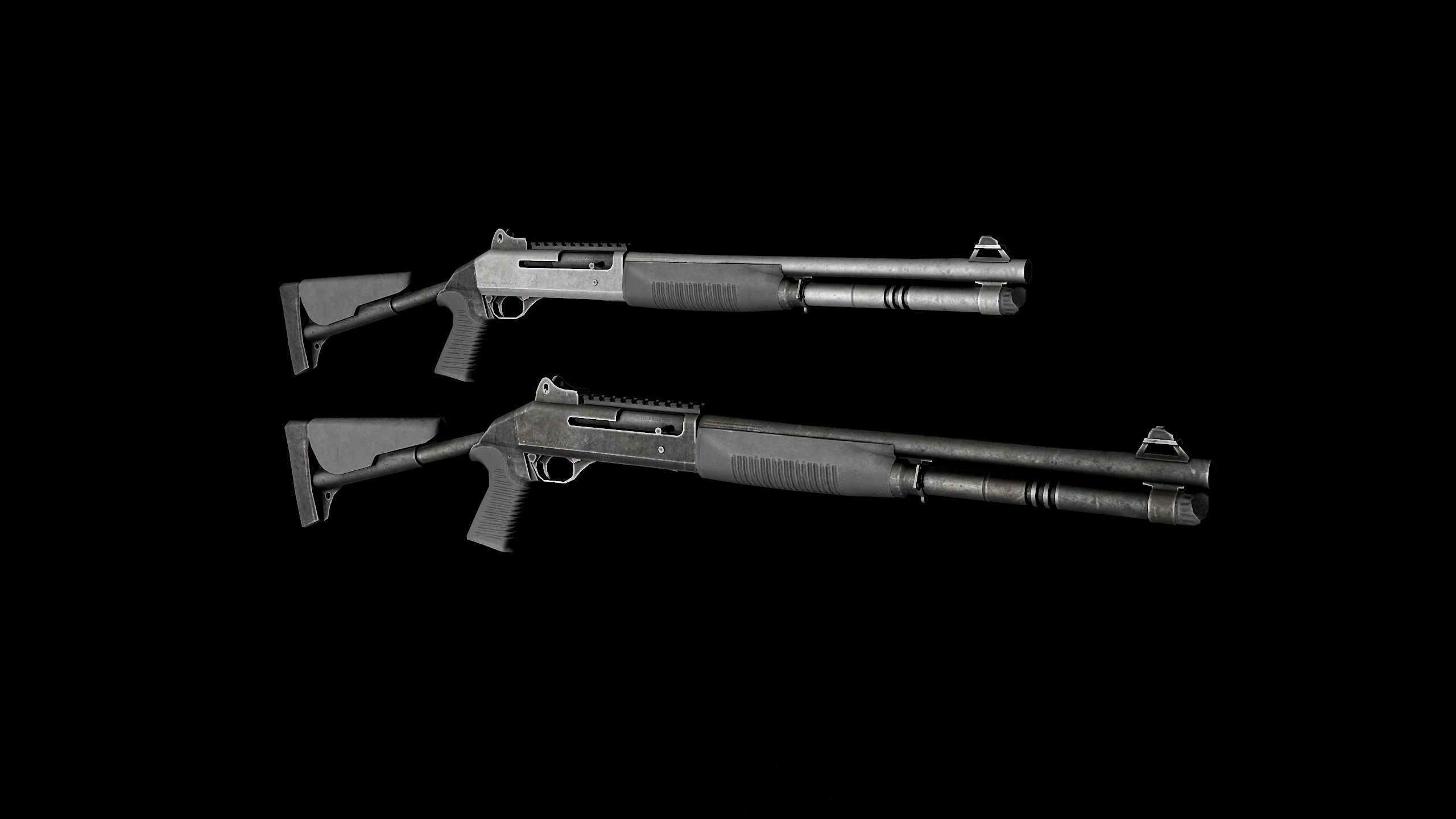 Benelli M4 Low-poly 3D model_5
