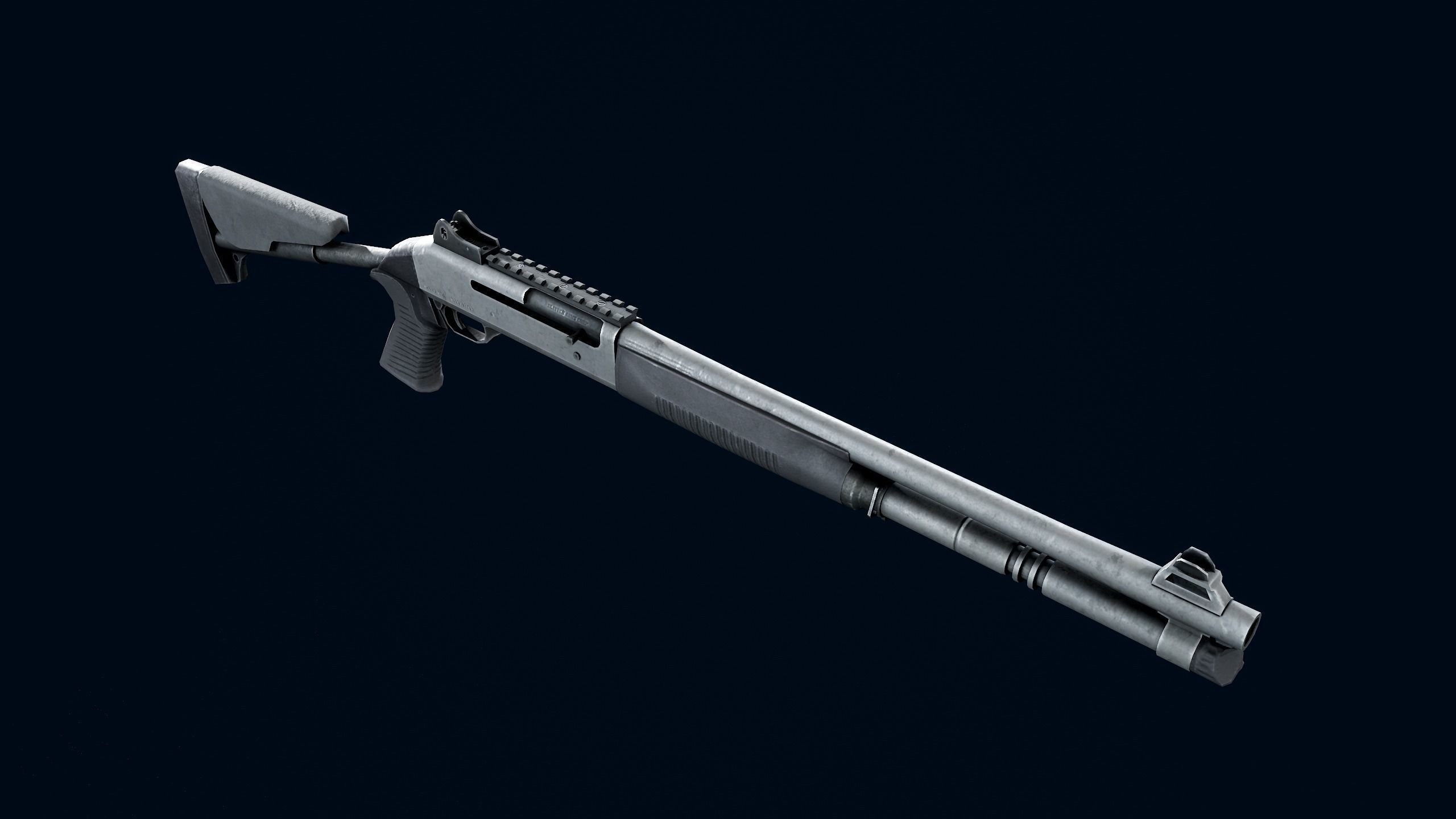 Benelli M4 Low-poly 3D model_13