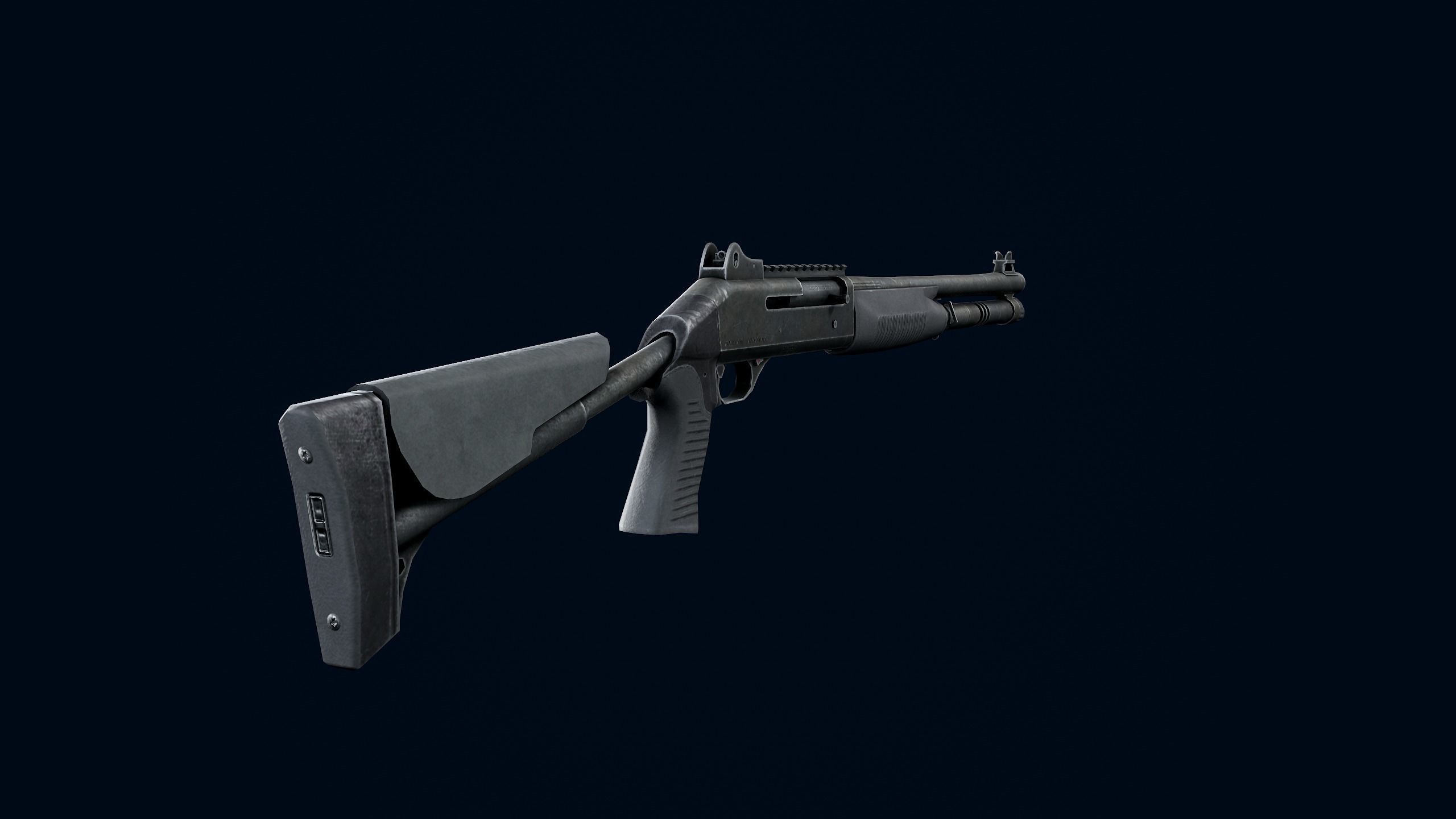 Benelli M4 Low-poly 3D model_15