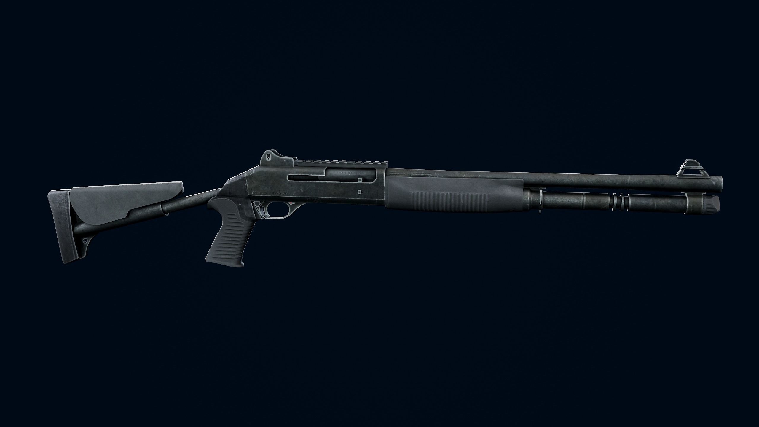 Benelli M4 Low-poly 3D model_6