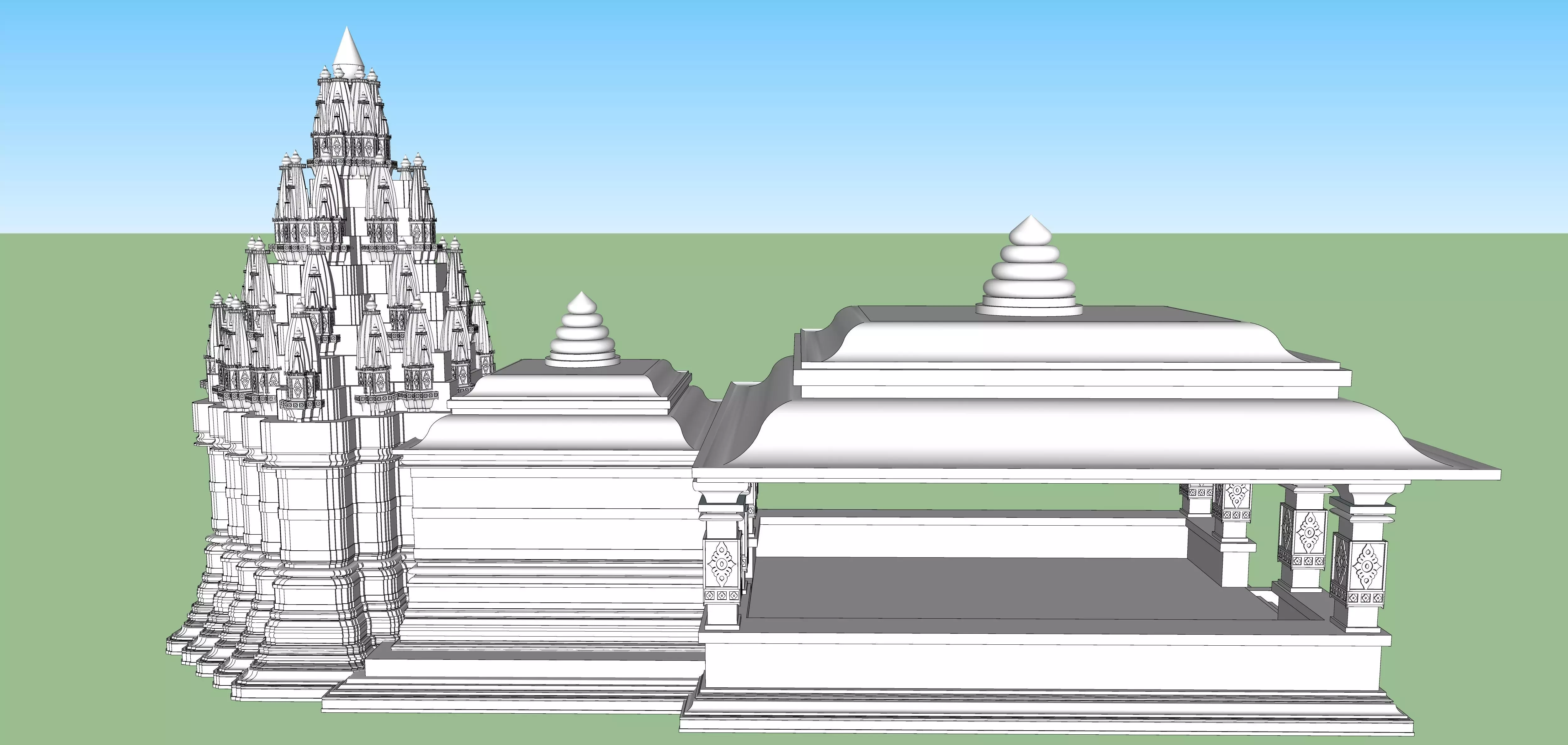 indian hindu temple mandir 3D model_0