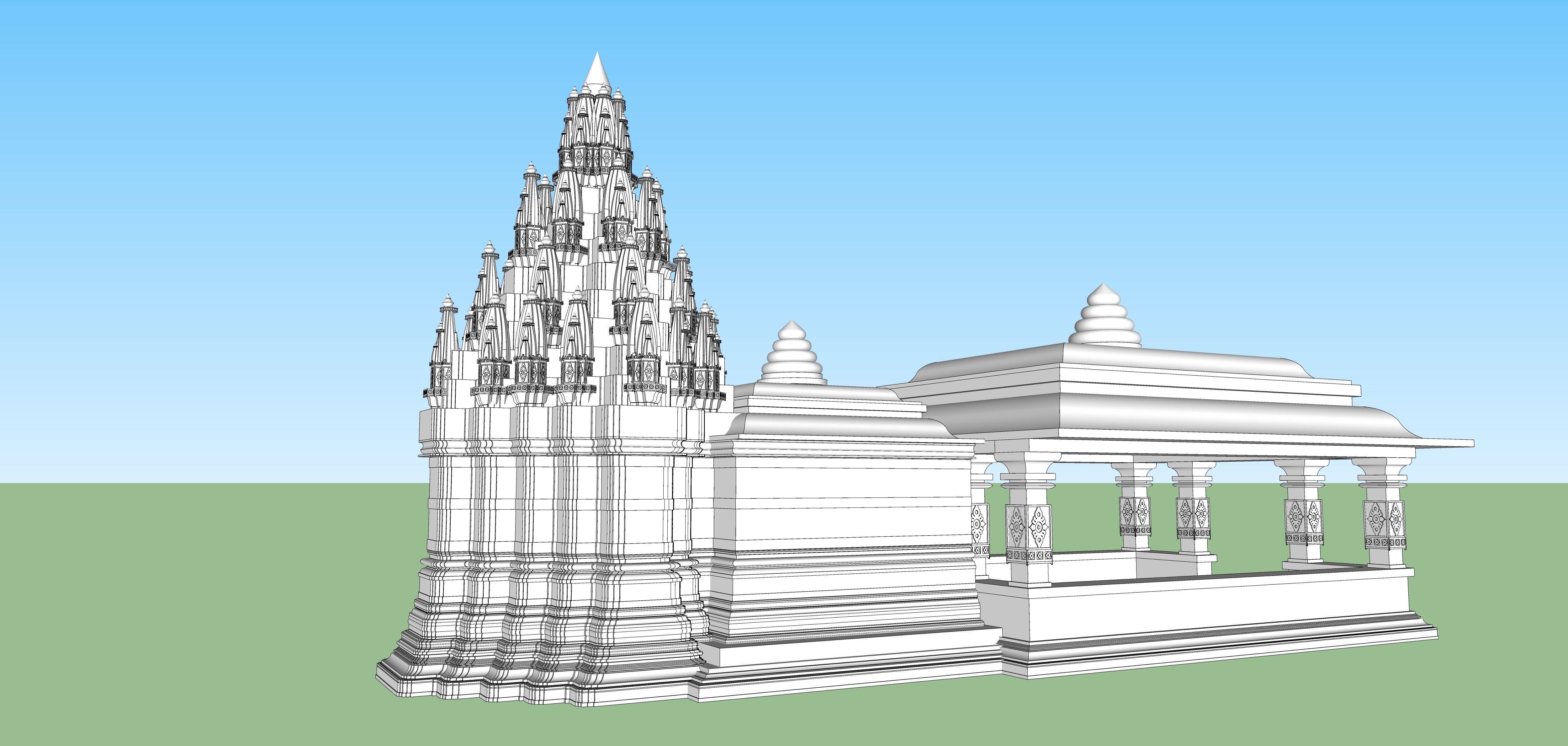 indian hindu temple mandir 3D model_1
