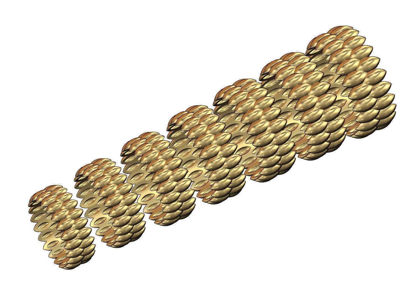 Double row seed shaped motif band size 5to11  3D print model_1