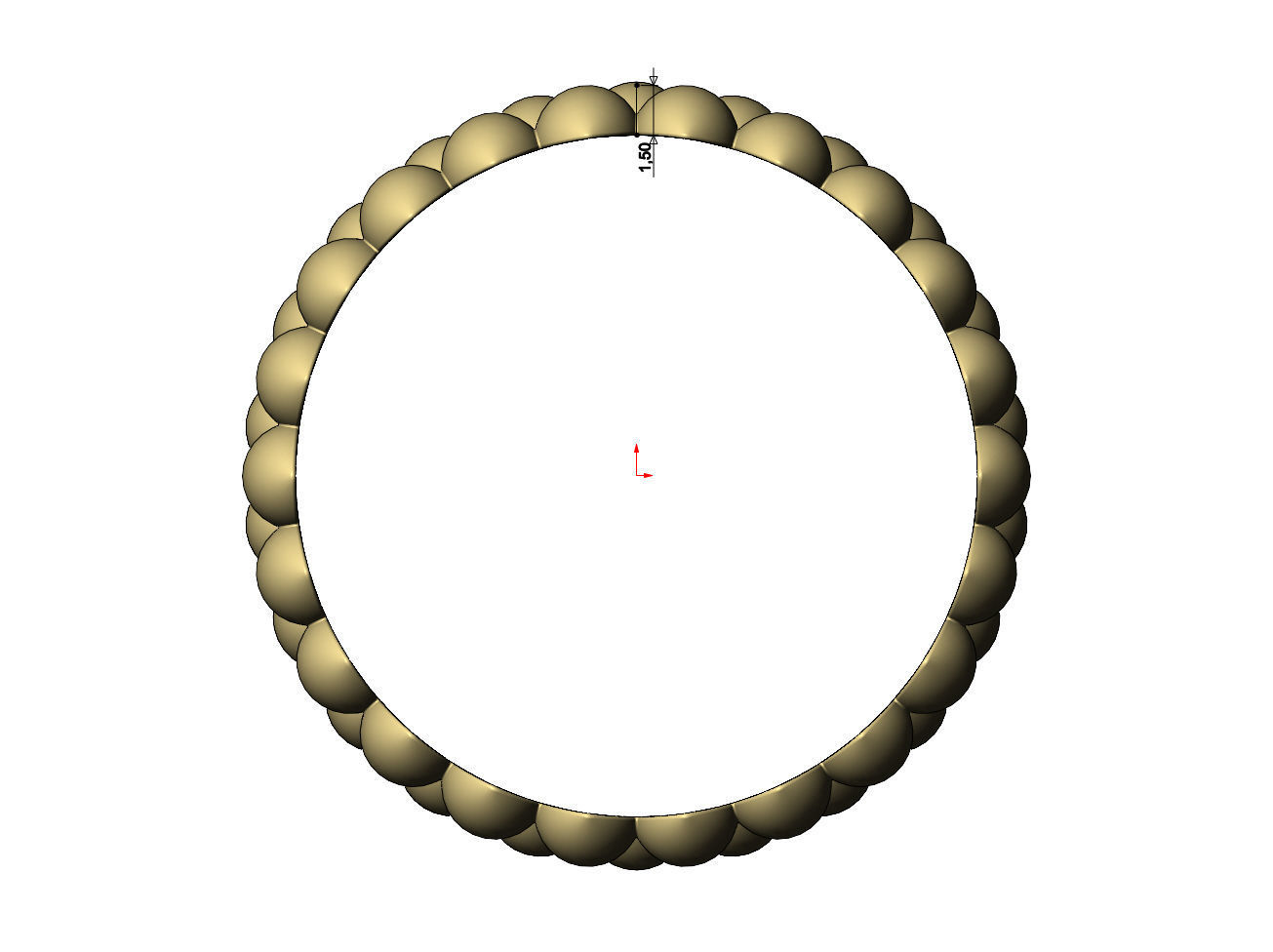 Double row seed shaped motif band size 5to11  3D print model_5