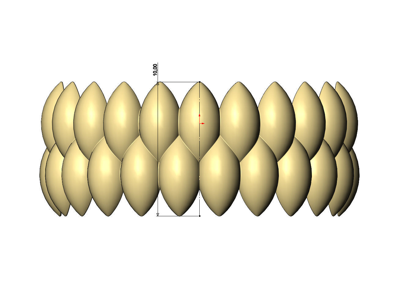 Double row seed shaped motif band size 5to11  3D print model_6