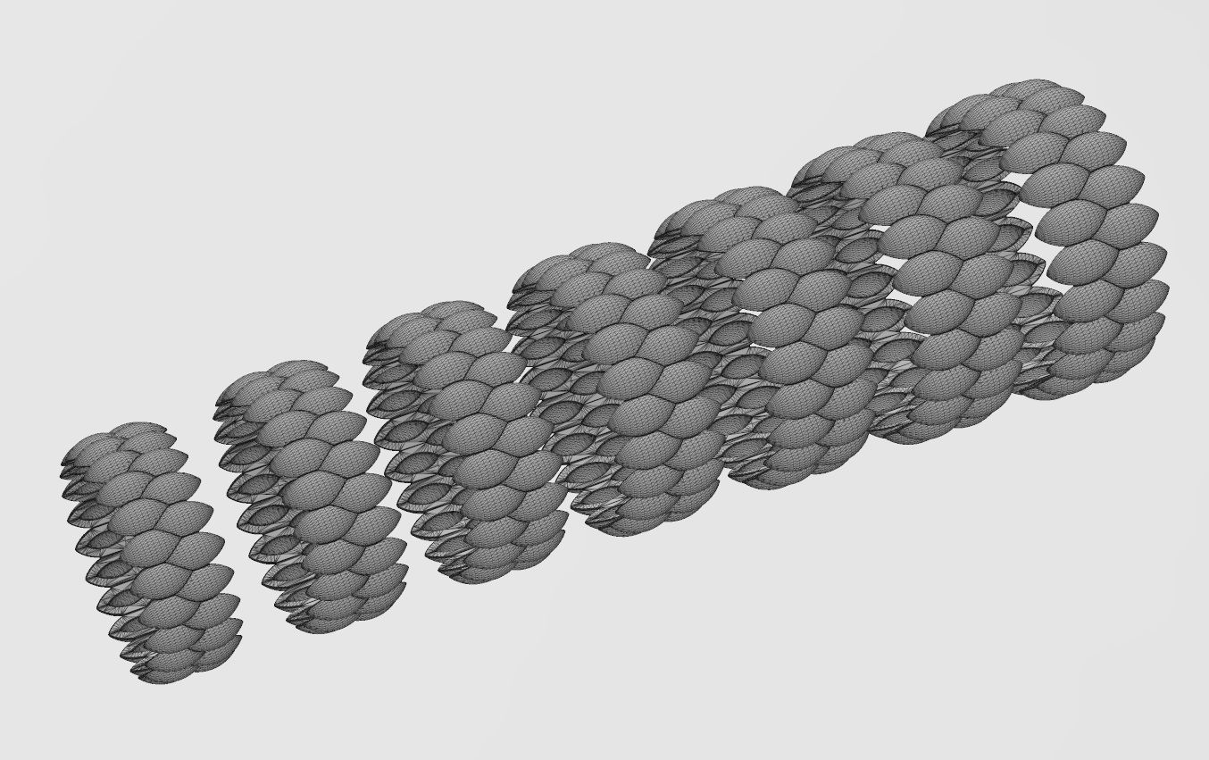 Double row seed shaped motif band size 5to11  3D print model_12