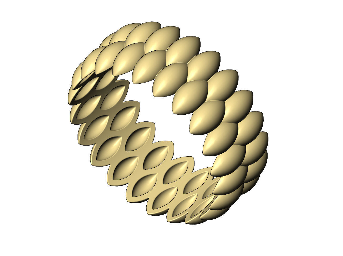 Double row seed shaped motif band size 5to11  3D print model_4