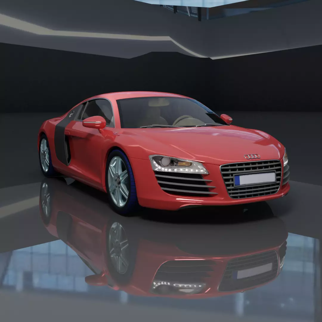 AUDI R8 3D MODEL Low-poly 3D model_0