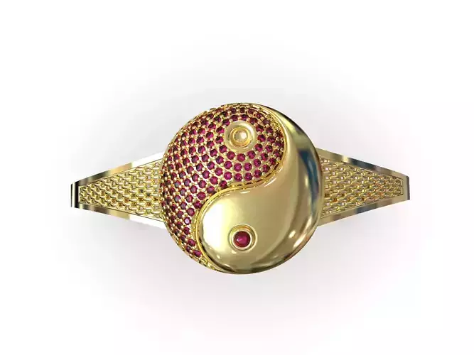 yin and yang bracelet 3D print model