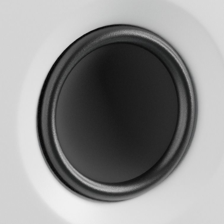 White Logitech Desktop Speaker Low-poly 3D model_3