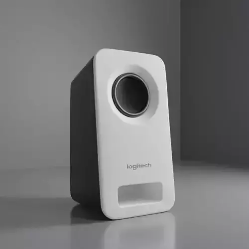 White Logitech Desktop Speaker Low-poly 3D model