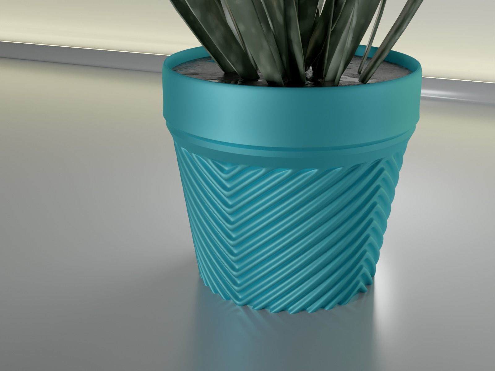 succulent flower pot 25 3D print model_6