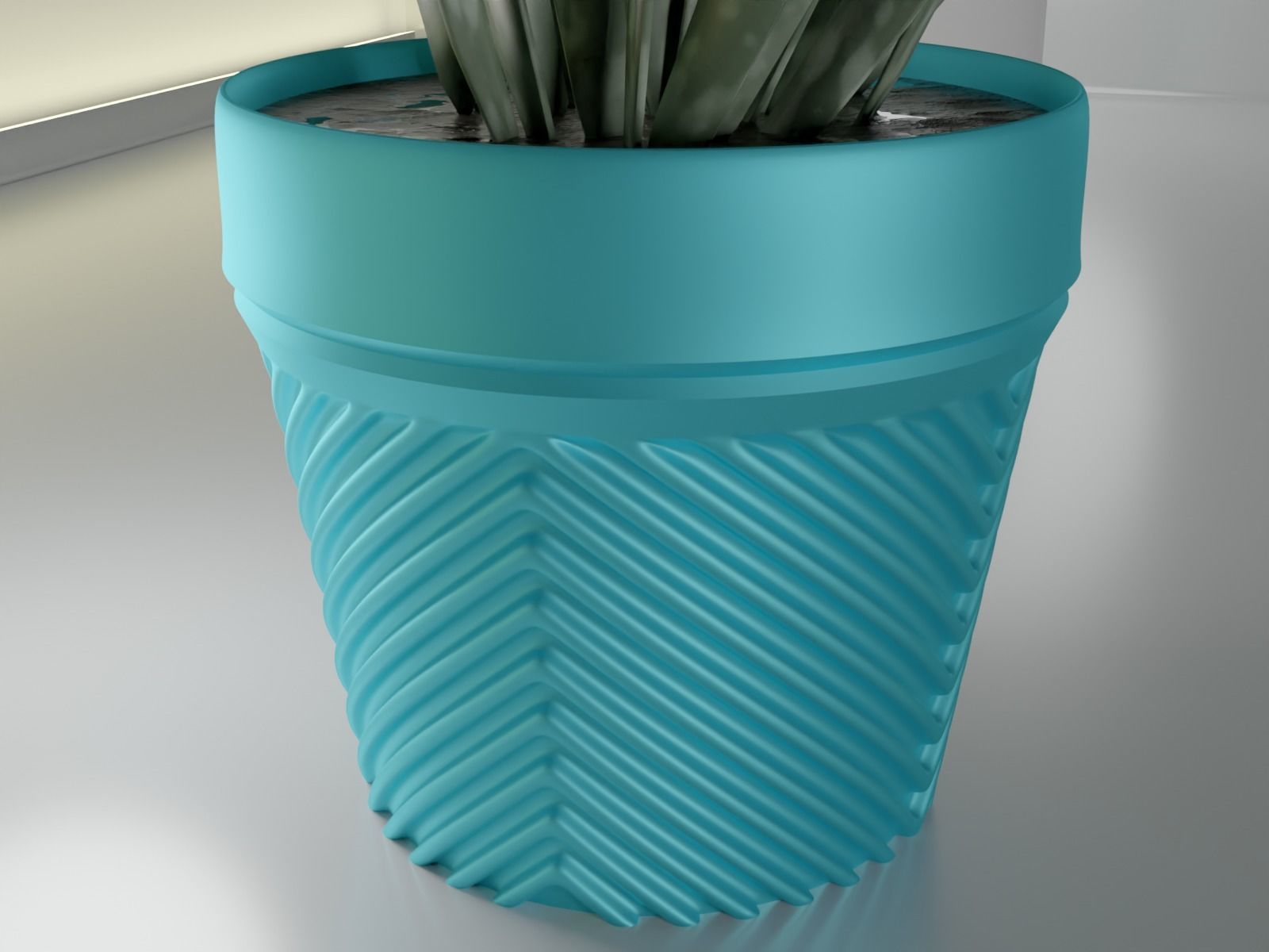 succulent flower pot 25 3D print model_7