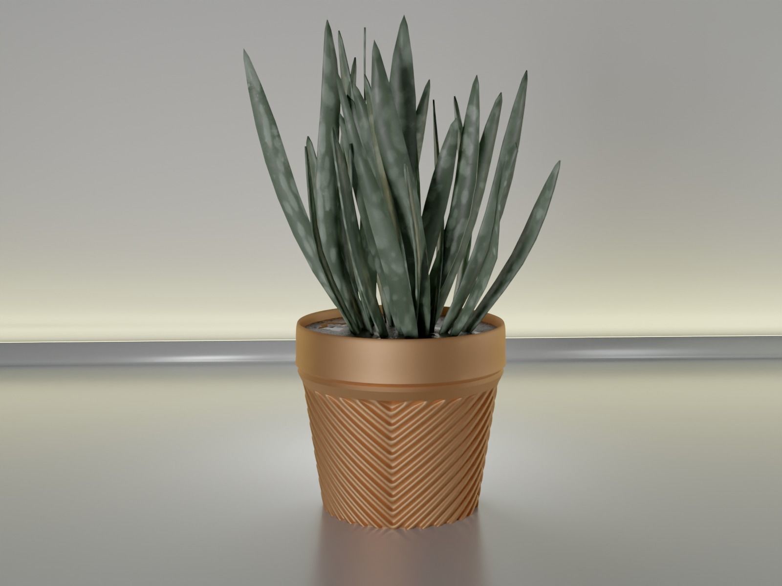 succulent flower pot 25 3D print model_11