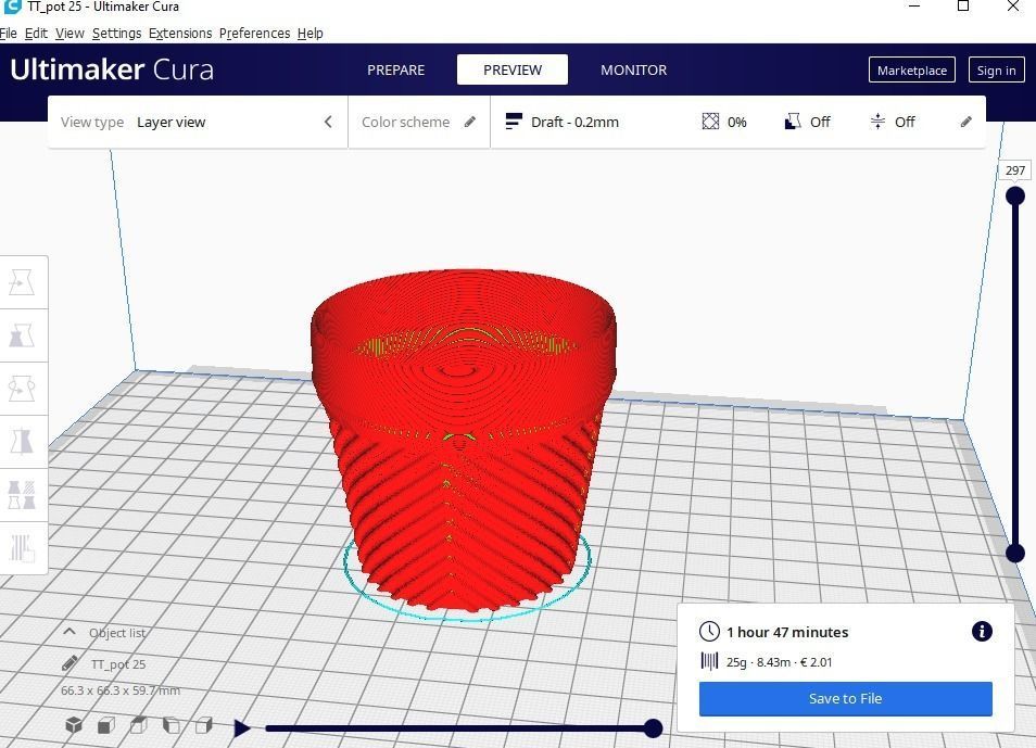 succulent flower pot 25 3D print model_1