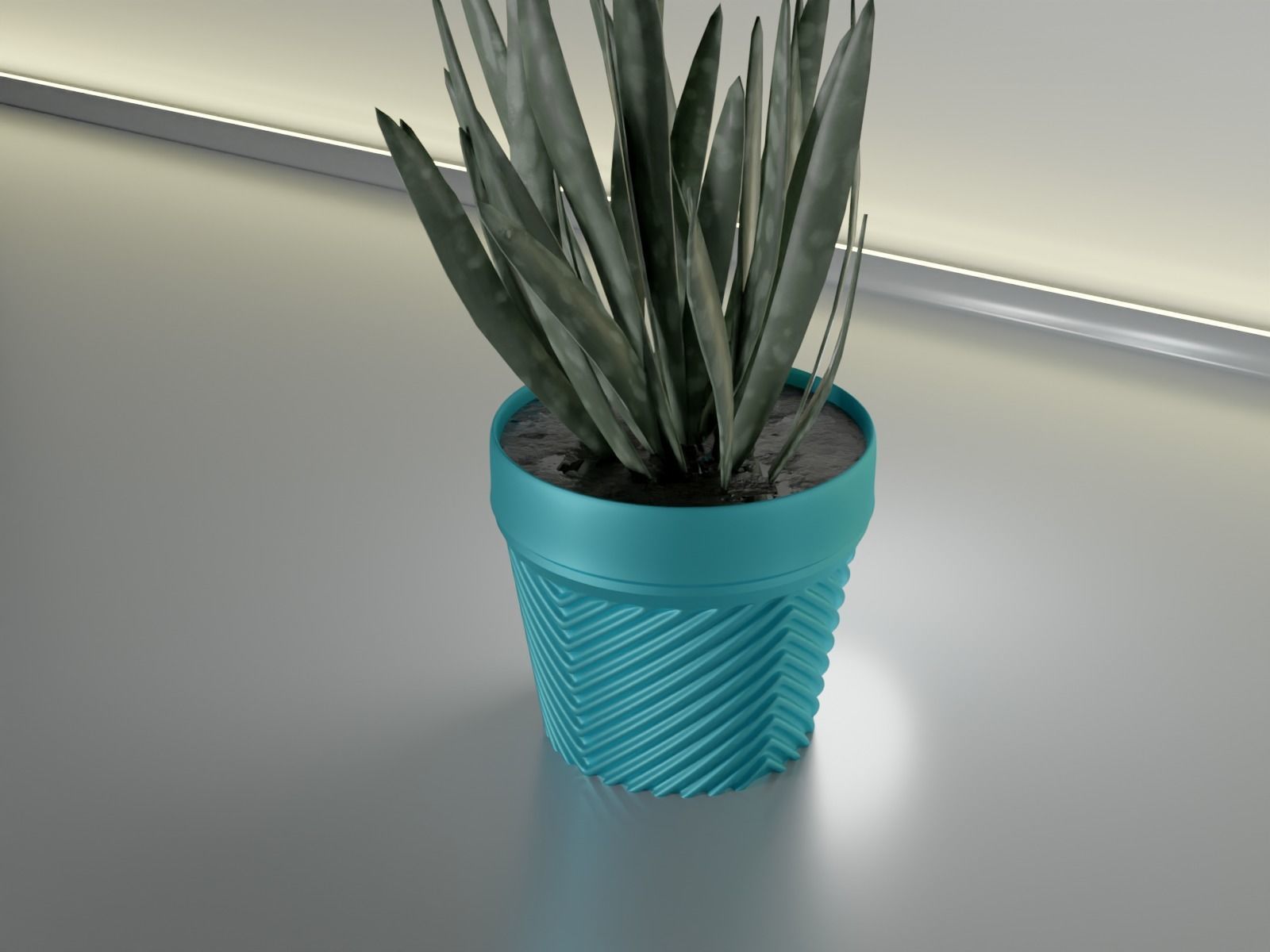 succulent flower pot 25 3D print model_4