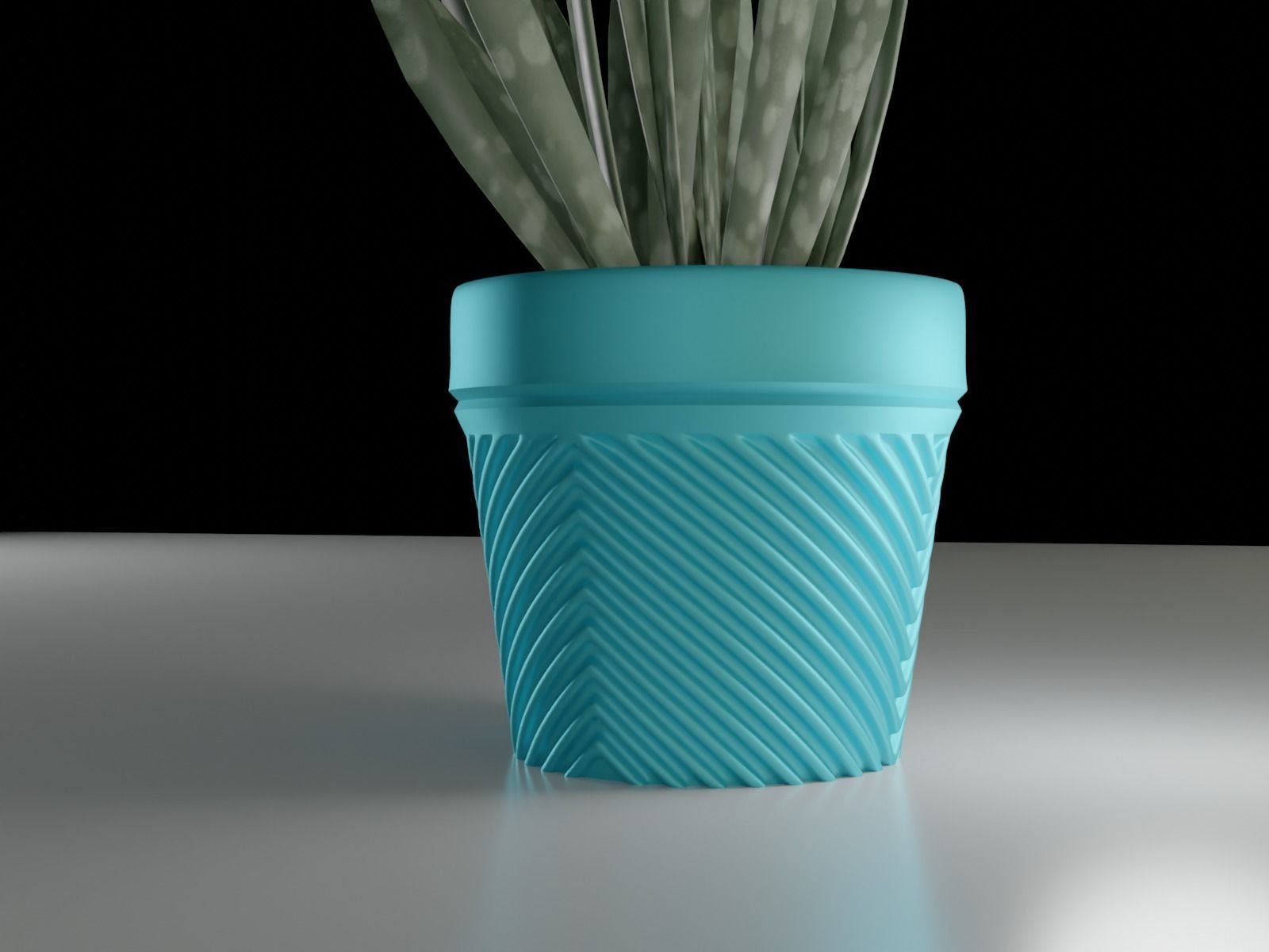 succulent flower pot 25 3D print model_3