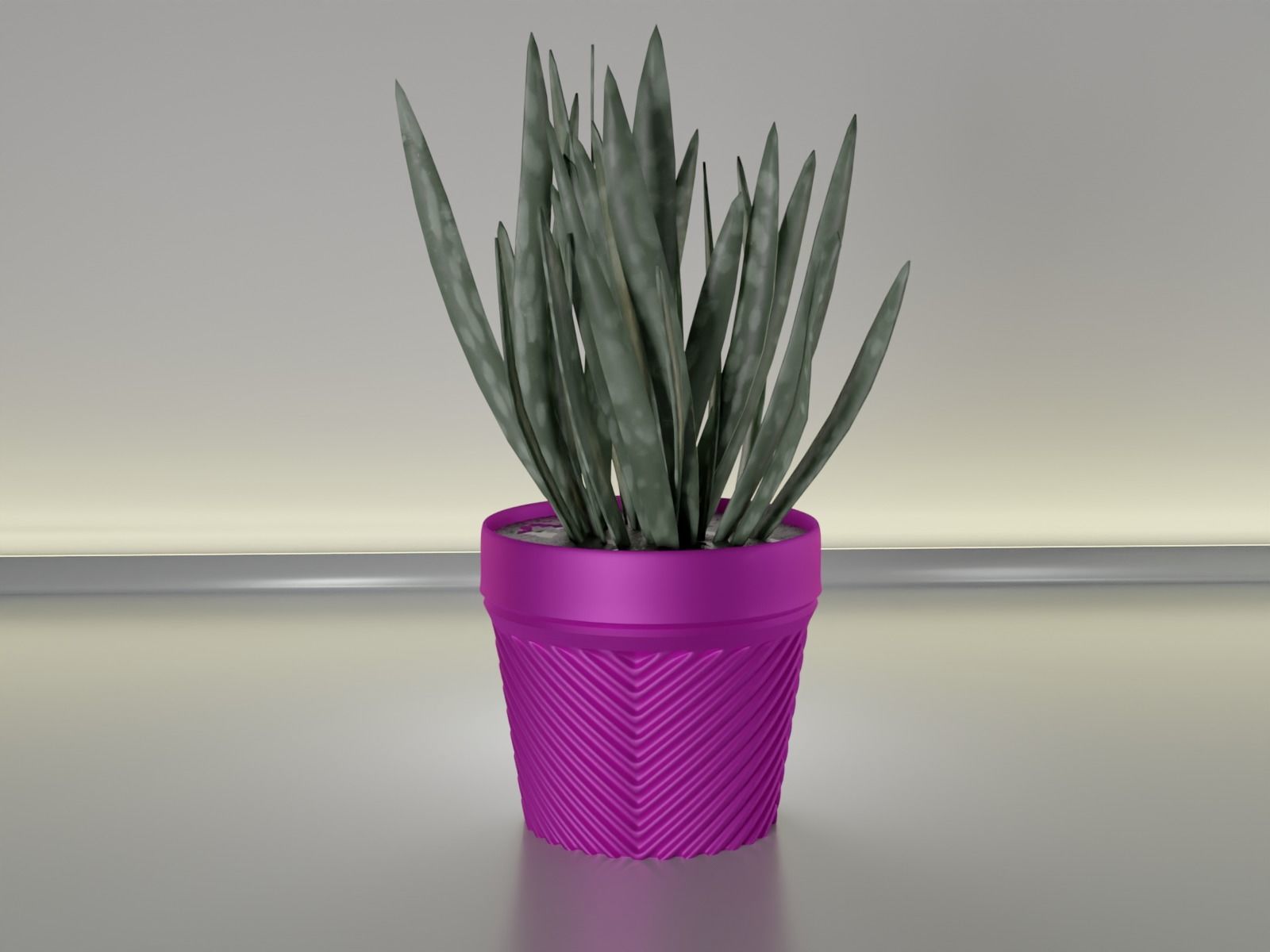 succulent flower pot 25 3D print model_10