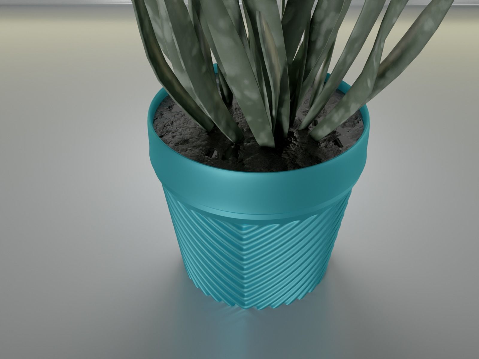 succulent flower pot 25 3D print model_2