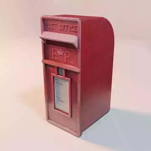 Post Box - Low Poly British Royal Mail Red letterbox-mailbox