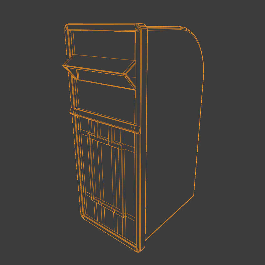 Post Box - Low Poly British Royal Mail Red letterbox-mailbox Low-poly 3D model_3