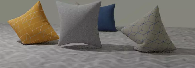 Cushions set of pillows on table Free 3D model_0