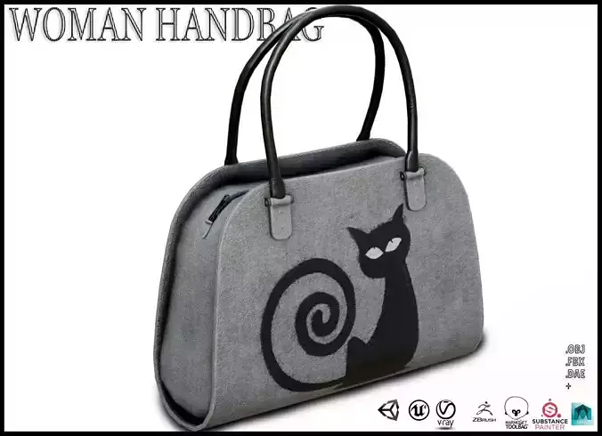 Woman Handbag Low-poly 3D model