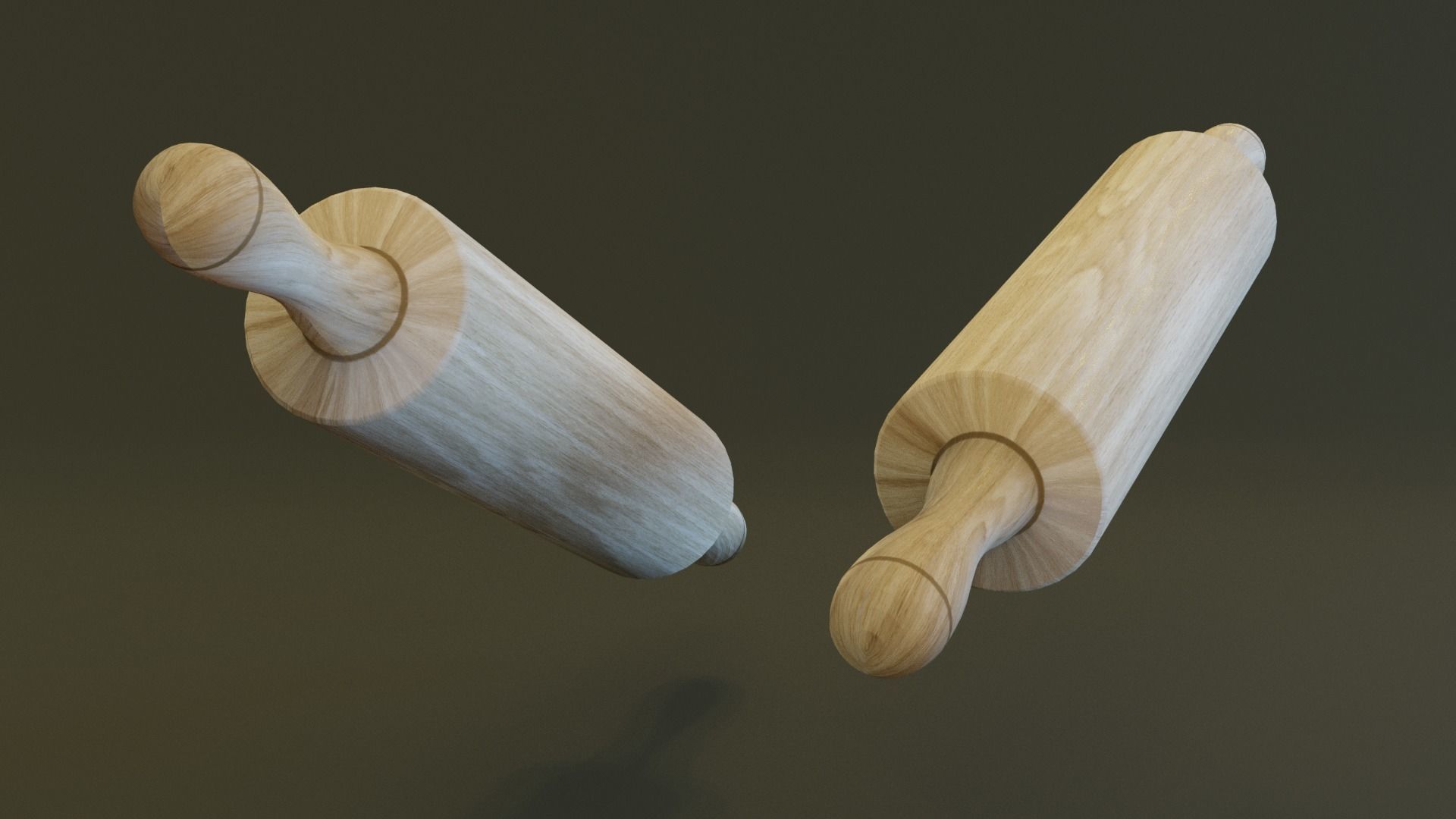 Rolling Pin Low-poly 3D model_4