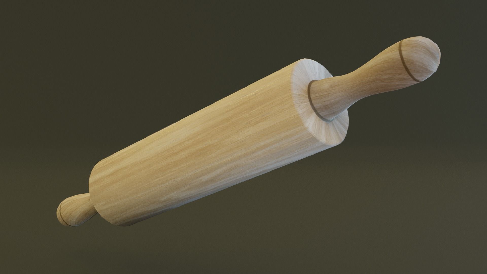 Rolling Pin Low-poly 3D model_2