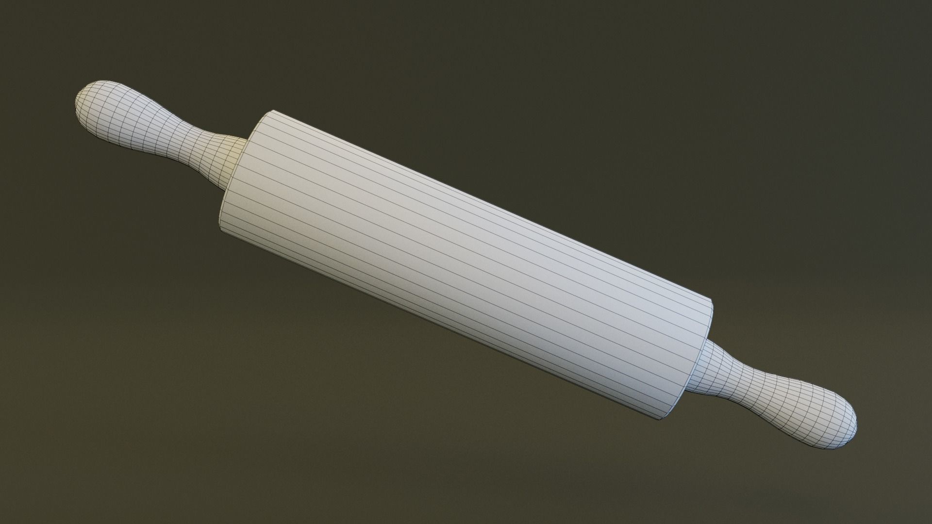 Rolling Pin Low-poly 3D model_5