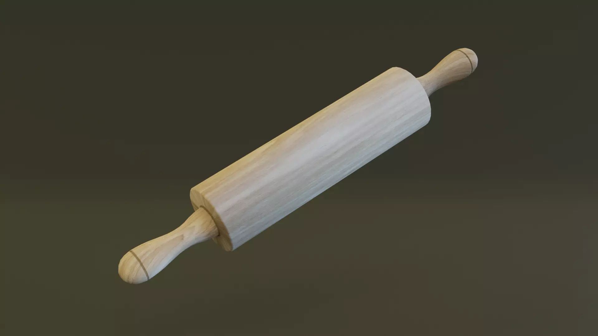 Rolling Pin Low-poly 3D model_0
