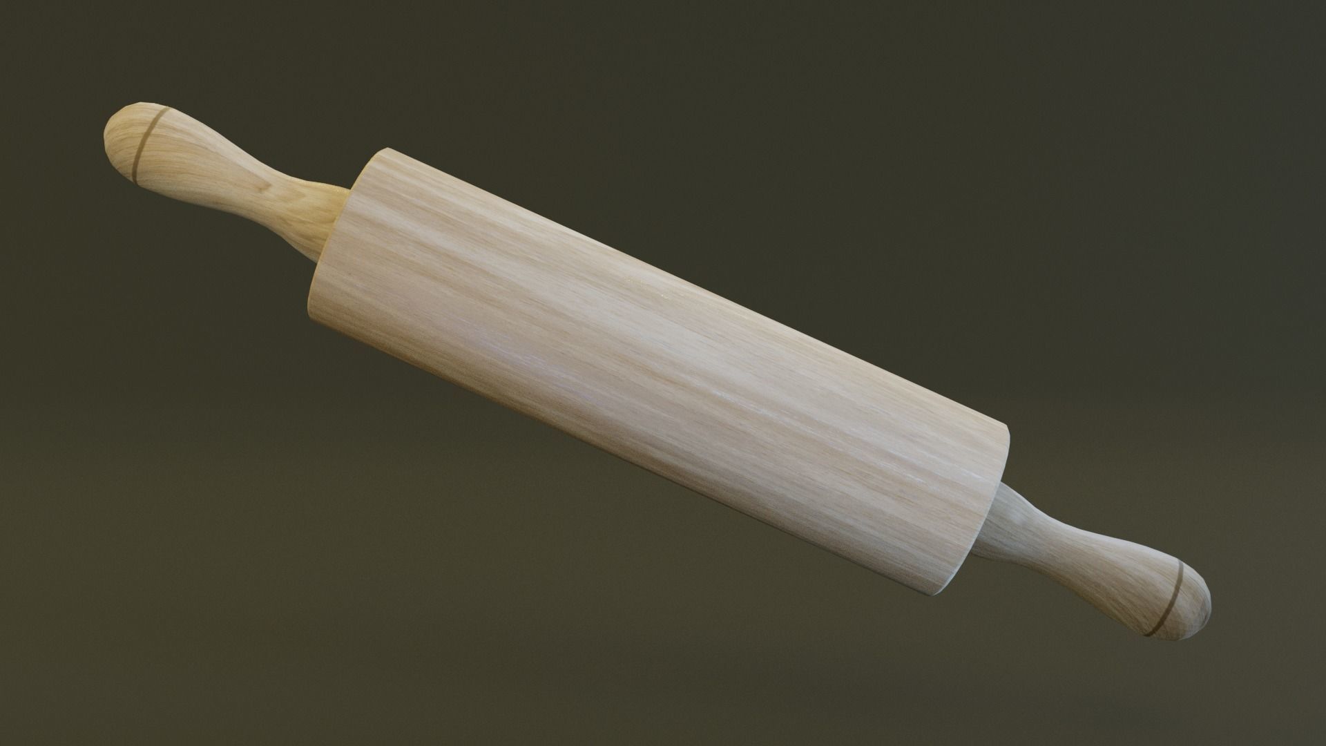 Rolling Pin Low-poly 3D model_3