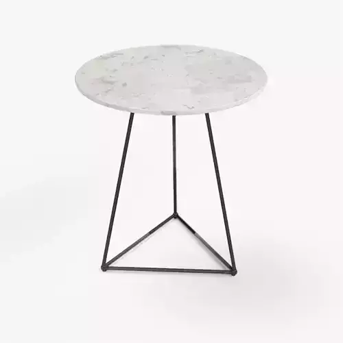 Round Accent Table white marble