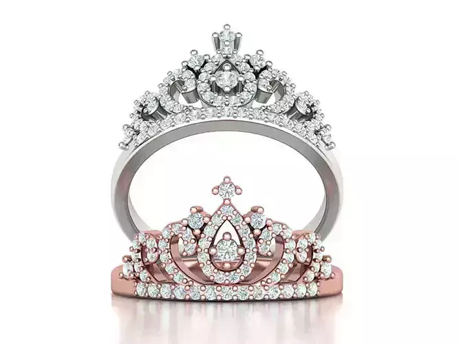 Princess Diamond Tiara Fashion ring 3dmodel 3D print model