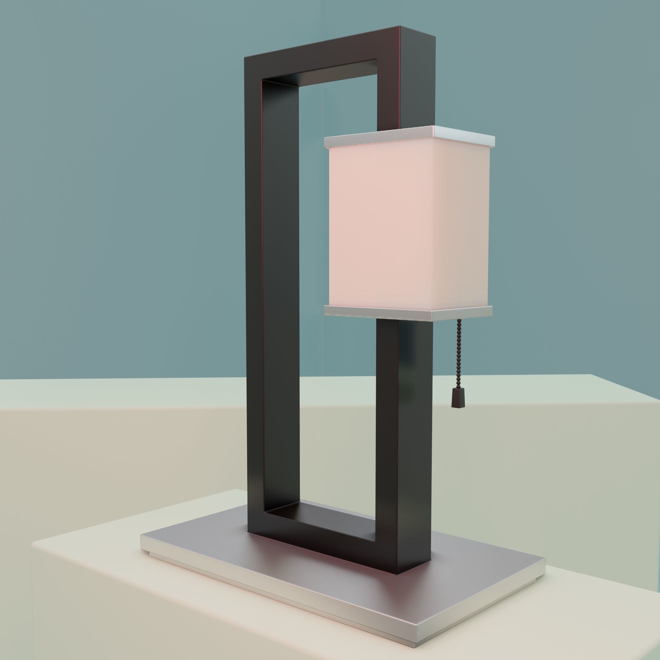 Modern Lamp with Table - 2 in 1 Free 3D model_3