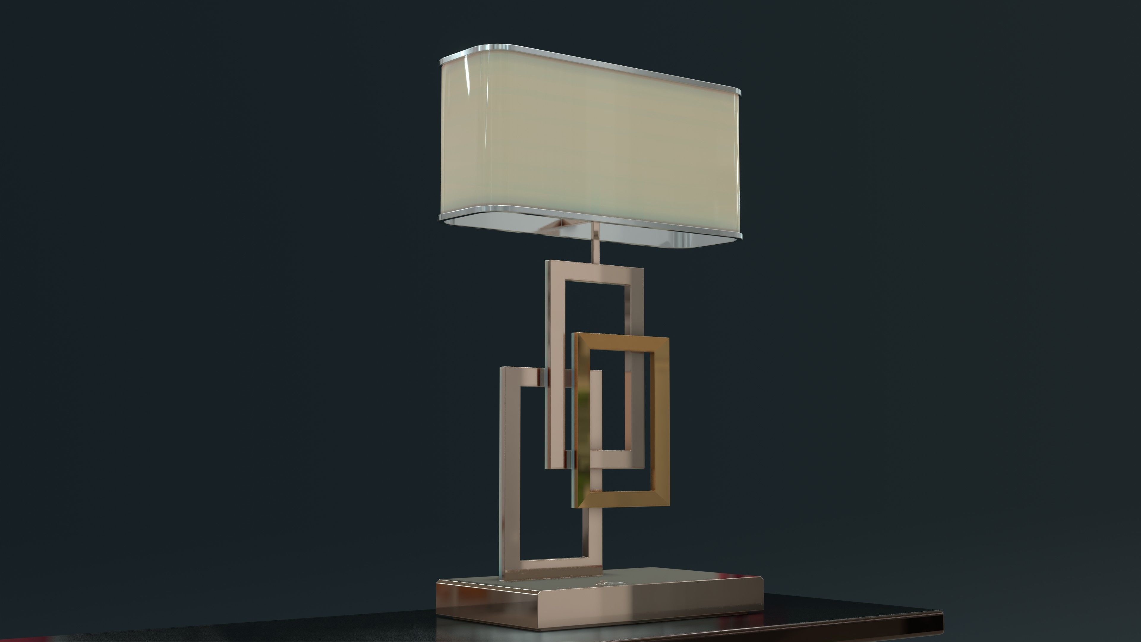 Modern Lamp with Table - 2 in 1 Free 3D model_1