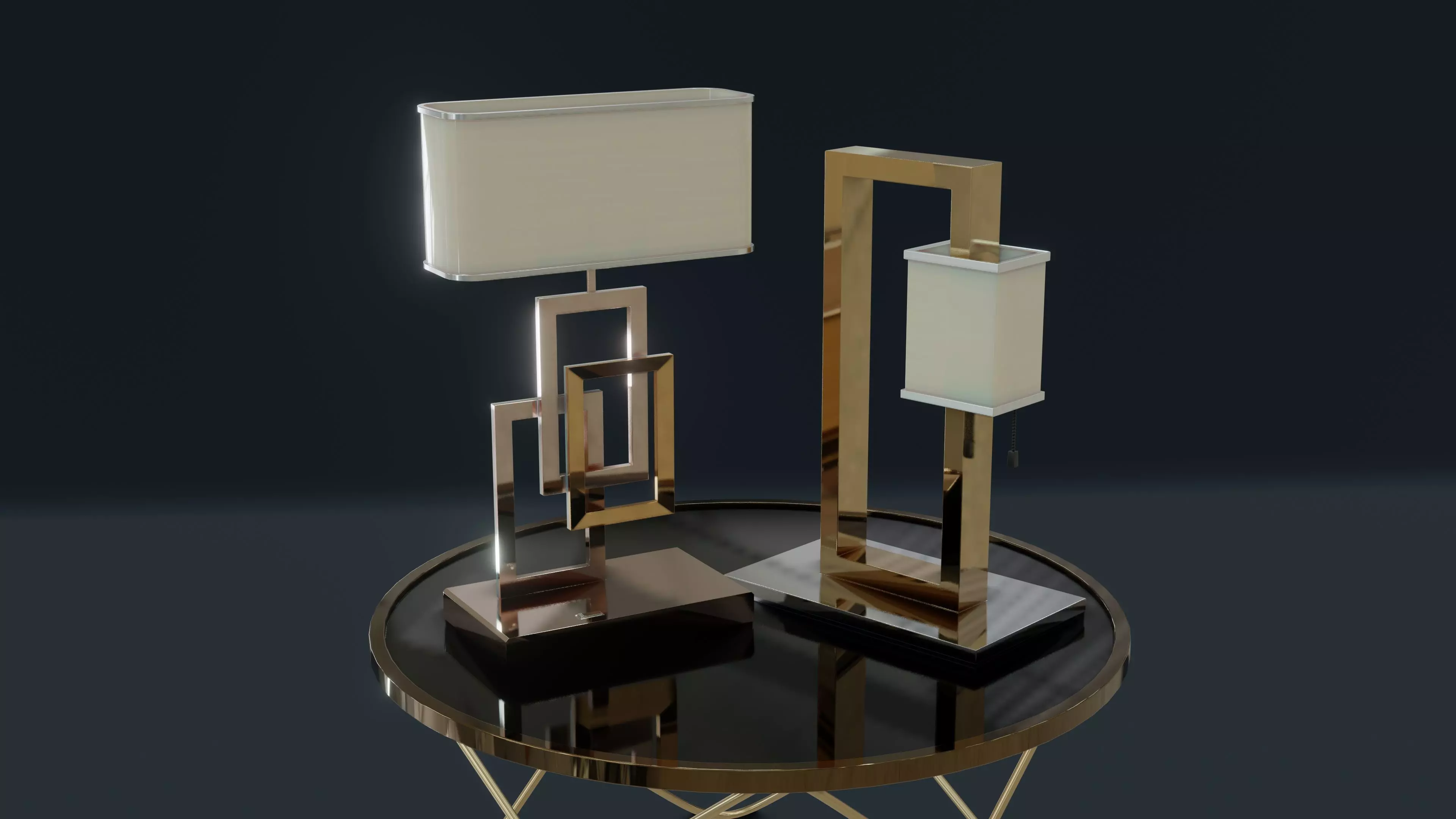 Modern Lamp with Table - 2 in 1 Free 3D model_0