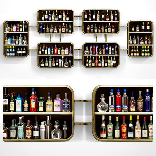 Alcohol bar rack 3D model