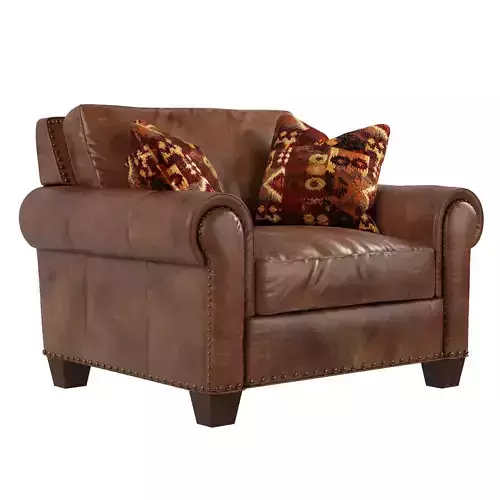 Silverado Caramel Brown Leather Chair 3D model
